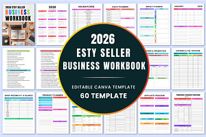 2026 Etsy Seller Business Workbook, a Stationery Template by Shumaya