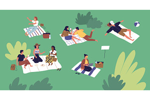 People in summer city park, a Person Illustration by Good Studio