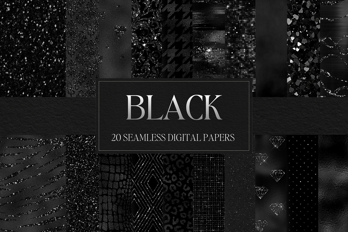Black Seamless Digital Papers, a Background Graphic by Business Chic (Photo 1 of 6)