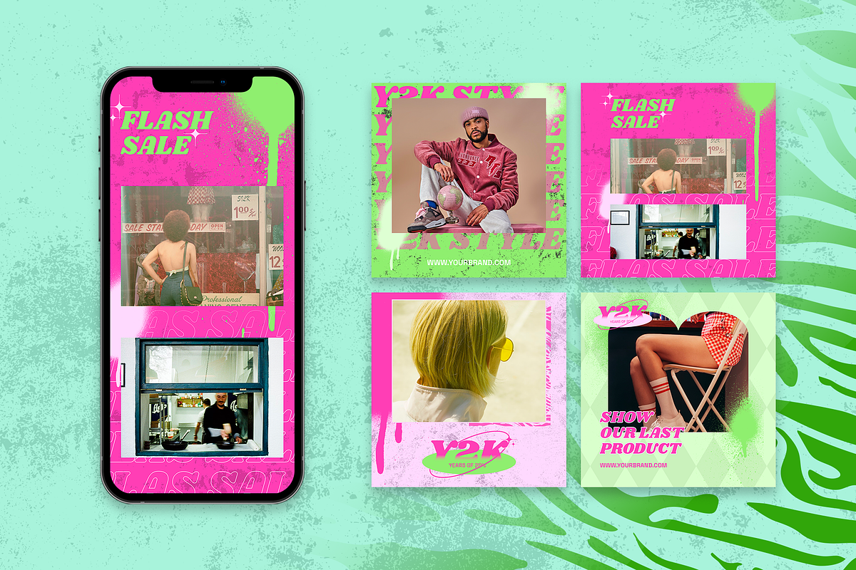 Y2K Grunge Instagram Template, a Social Media Template by Sixtysix Labs (Photo 3 of 9)