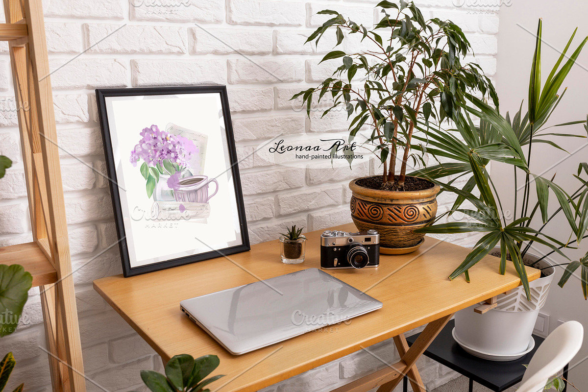 Lilac Watercolor Clipart Set, a Seasonal Illustration by Leonaa art (Photo 8 of 8)