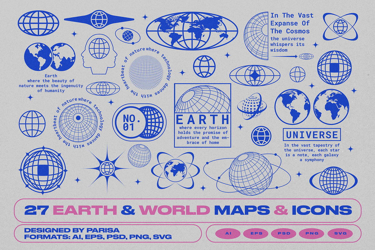 27 Earth & World Maps & Icons, an Object Graphic by Parisa-Artstudio (Photo 1 of 4)