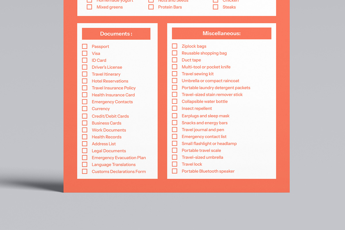 Travel Packing Checklist Template, a Stationery Template by MightyDesign (Photo 5 of 8)