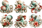 Whimsical Summer Octopus Clipart, an Illustration by DreamArtGraphic (Thumbnail 5 of 5)