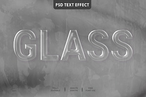 Glass 3D Text Effect Style