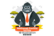 10 National Gorilla Suit Day, an Animal Illustration by denayunebgt (Thumbnail 1 of 4)