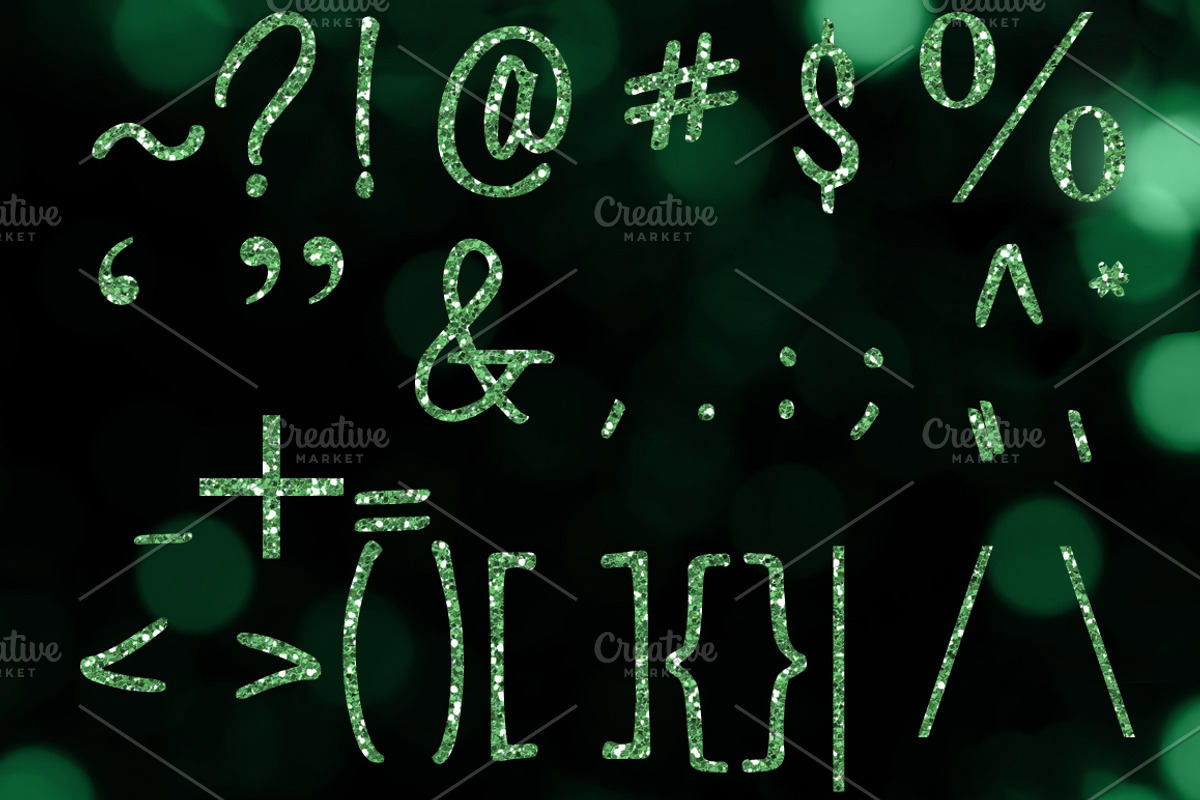 Green Glitter Alphabet Clip Art, an Object Graphic by Paper Element (Photo 3 of 5)