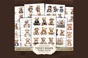 Teddy Bears Fussy Cuts PDF, a Decorative Illustration by Coral Beauty (Thumbnail 2 of 7)