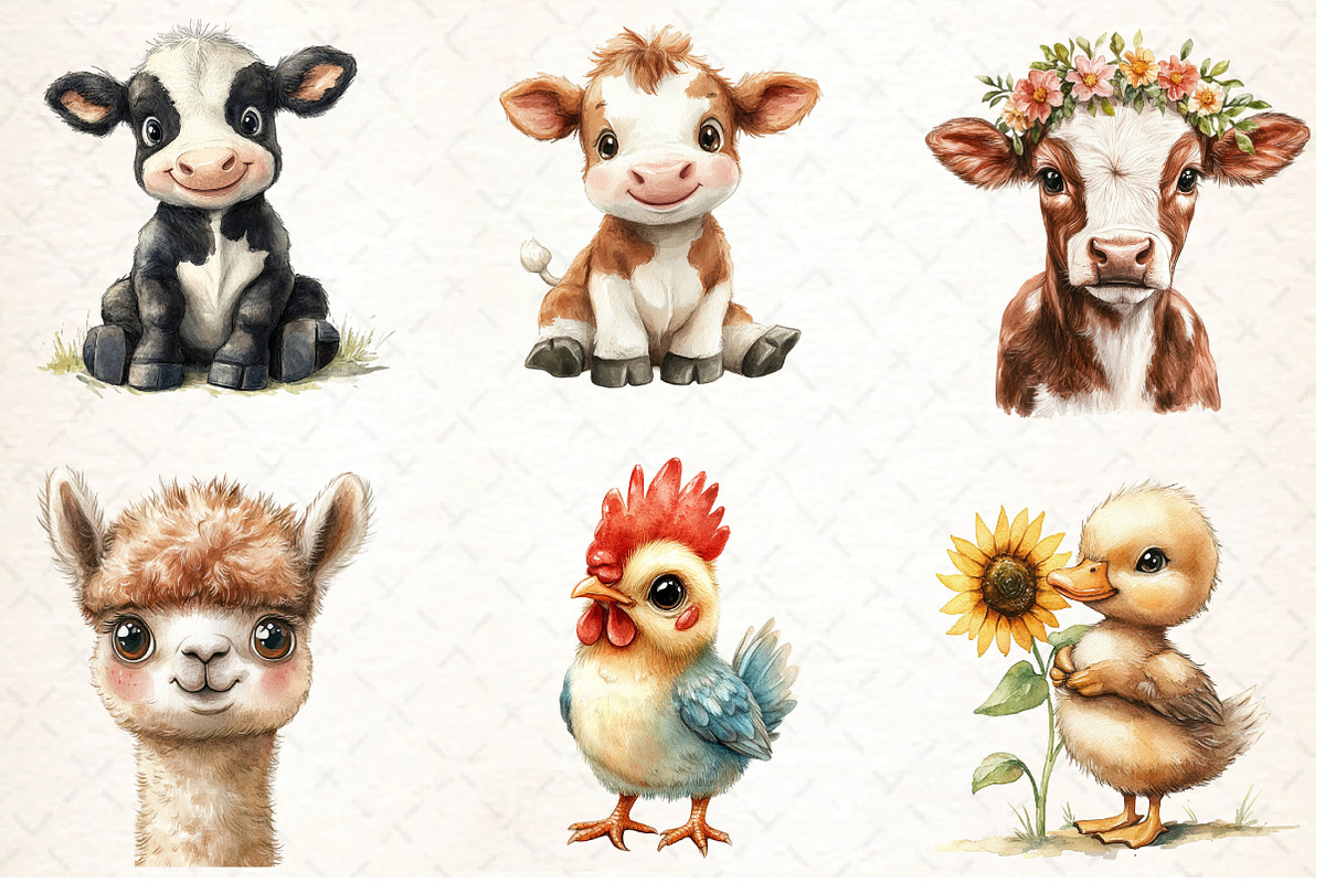 Funny Matching Baby Farm Animals, an Animal Illustration by DreamCafeArt (Photo 4 of 4)