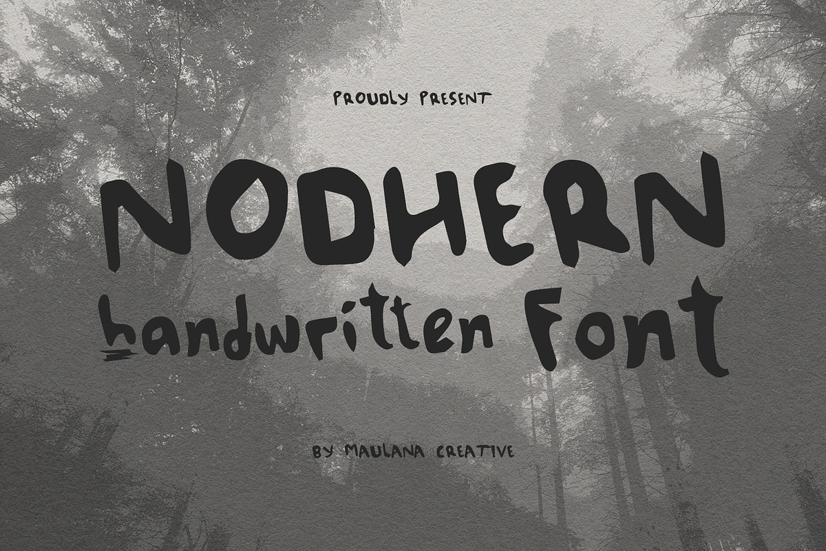 Nodhern Handwritten Font, a Handwritten Font by Maulana Creative (Photo 1 of 7)
