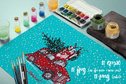 Sketch Xmas tree and holiday cars, a Card Template by Zimages (Thumbnail 2 of 5)