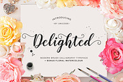 Delighted Script, a Script Font by Unicode Studio (Thumbnail 1 of 10)