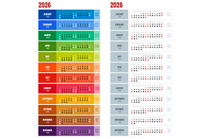 Calendar planner for 2026. 2026, a Texture Illustration by Golden Sikorka