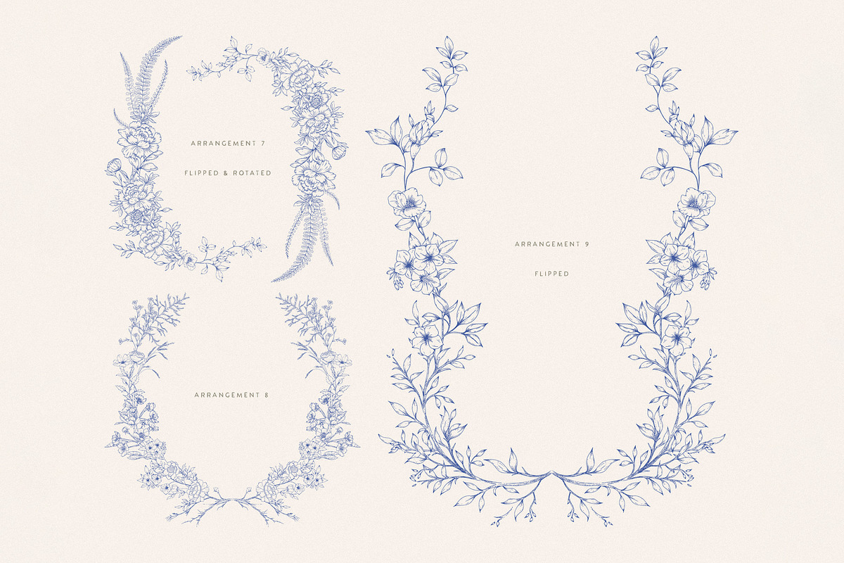 Rustic Chinoiserie Floral Pack, a Decorative Illustration by AW Studios (Photo 10 of 10)