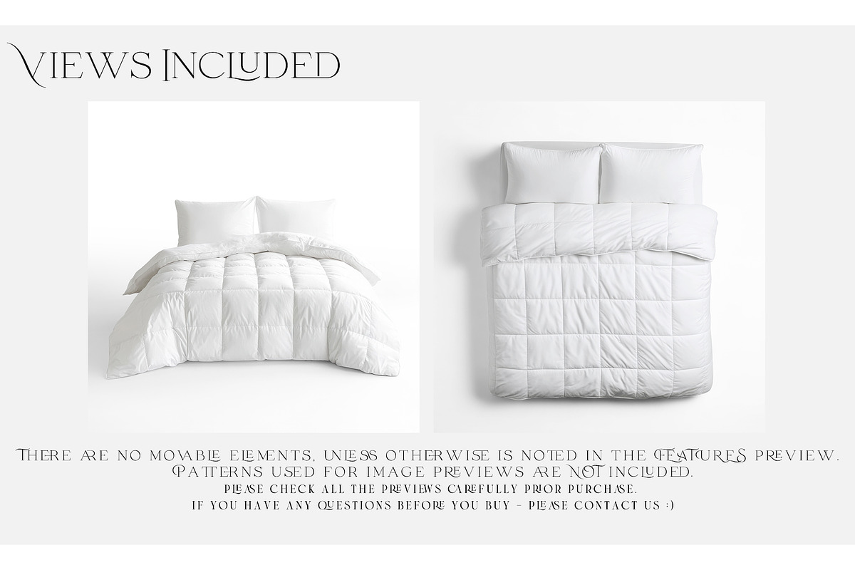 Quilted Comforter Set Mockups, a Product Mockup by mock-ups