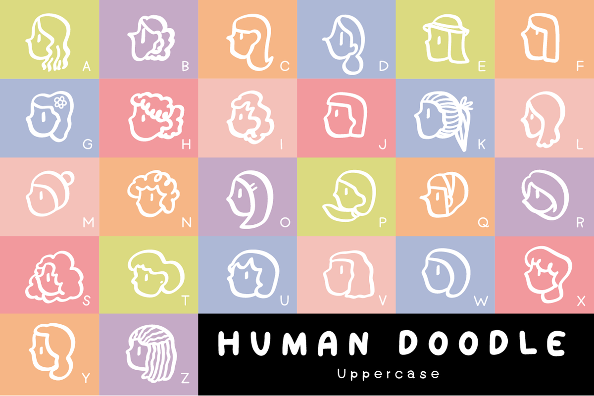 Human Doodle - Dingbat Font, a Symbol Font by Kanink Studio (Photo 2 of 10)