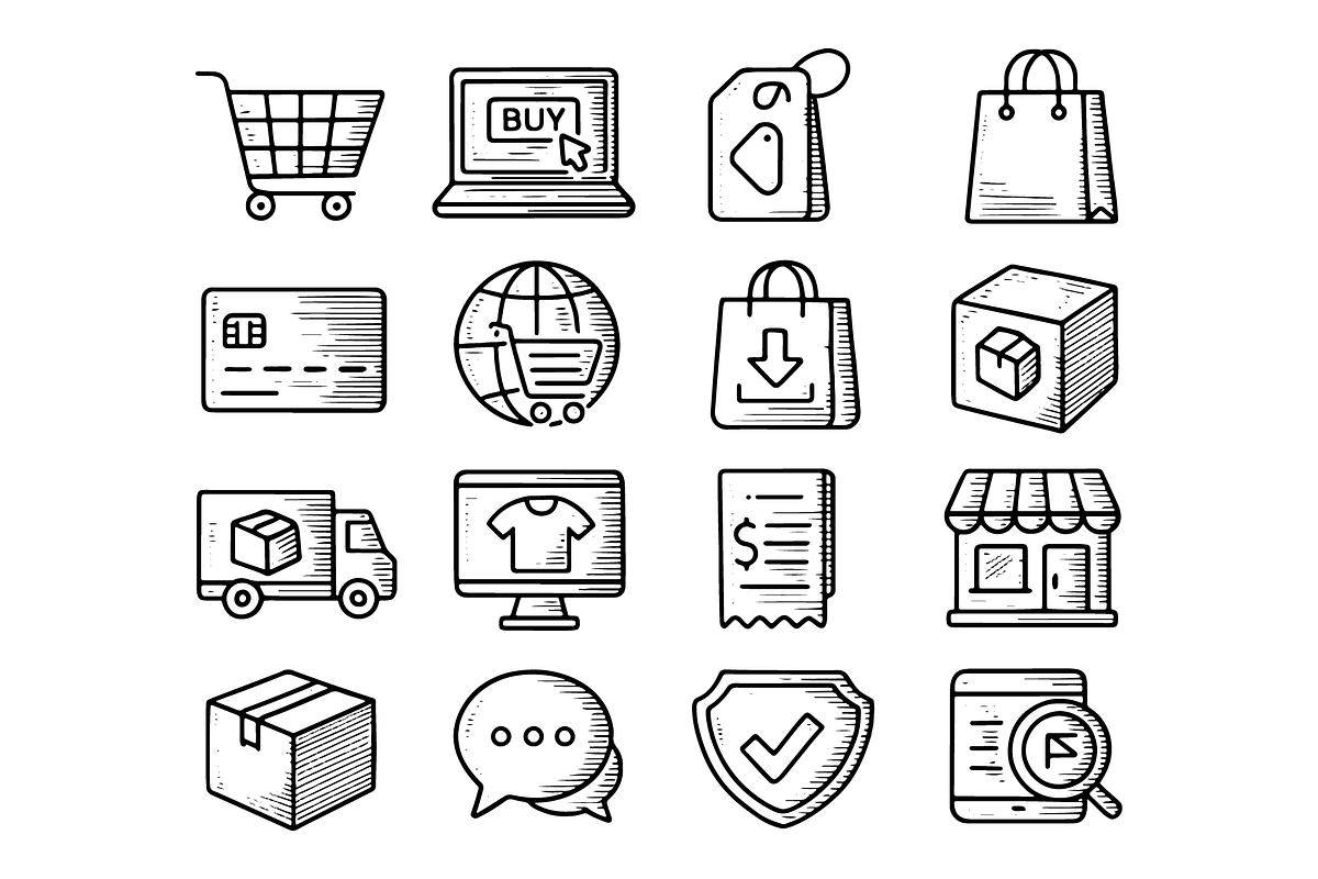 E-commerce Shopping Icons Set, an Object Graphic by nikagraphic