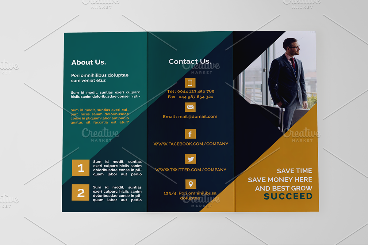 Business Tri-fold Brochure - SK, a Brochure Template by UNIK Agency (Photo 6 of 6)