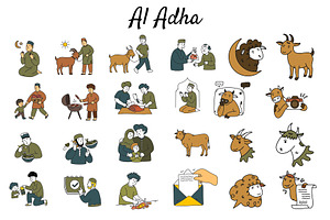 eid al adha illustration set, a Seasonal Illustration by foxndeer
