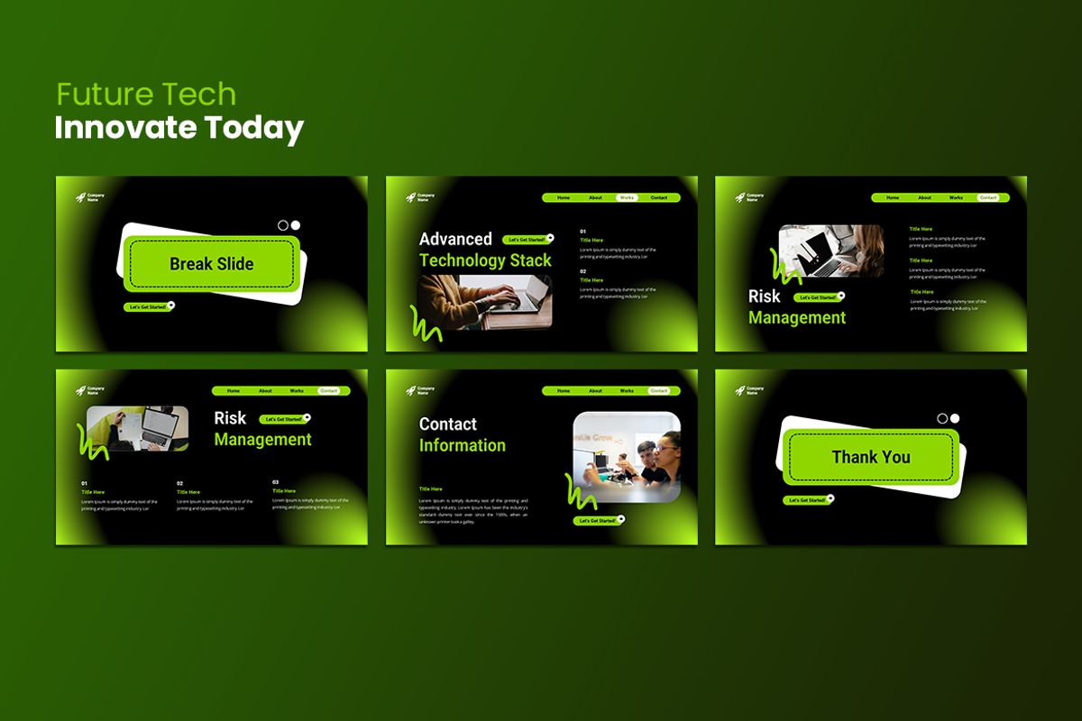 Black Modern Technology Google Slide, a Presentation Template by QR Design Studio (Photo 3 of 3)