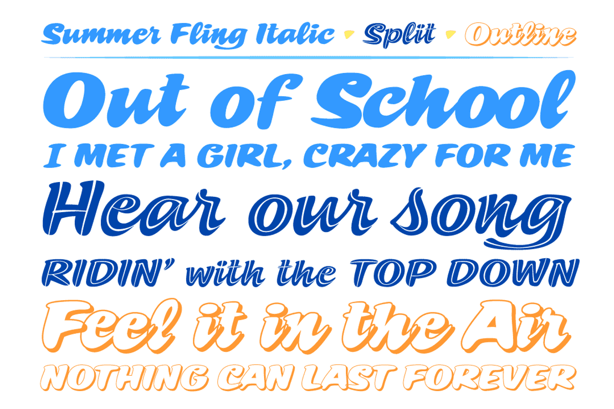 Summer Fling - brush signage font, a Script Font by Comicraft Fonts (Photo 3 of 6)