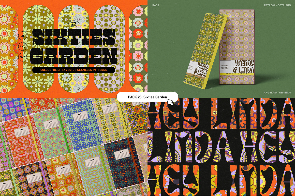 Retro Pattern Library 80% OFF, a Pattern Graphic by angelainthefields (Photo 25 of 25)