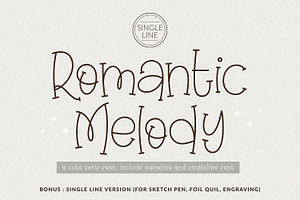 Romantic Melody - Singleline Font