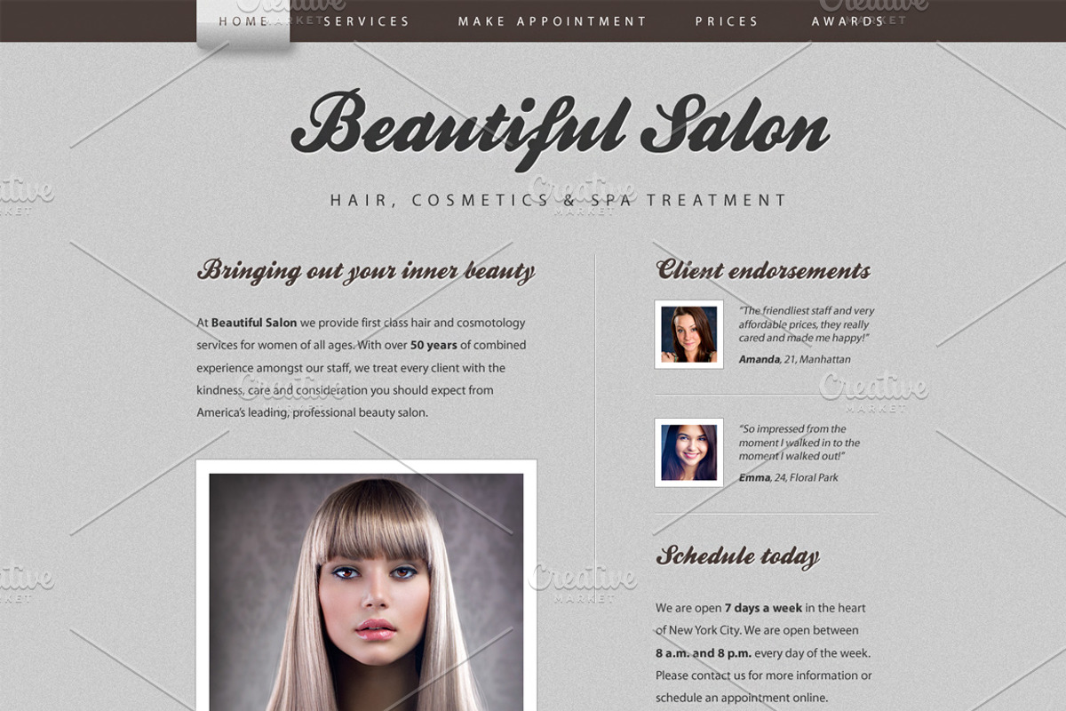 Beautiful Salon Website Template, a Websites & App Template by scottwills (Photo 1 of 5)
