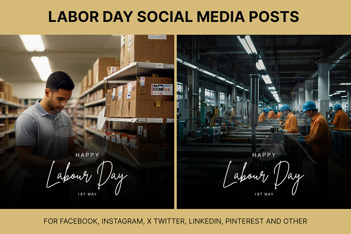 61 Labor day social media posts set, a Social Media Template by Walldecorated (Photo 24 of 29)