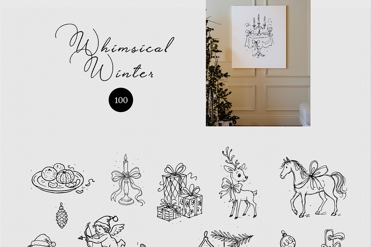 Whimsical Winter: Hand-Drawn Clipart, a Decorative Illustration by divanovskaya_nv (Photo 6 of 13)