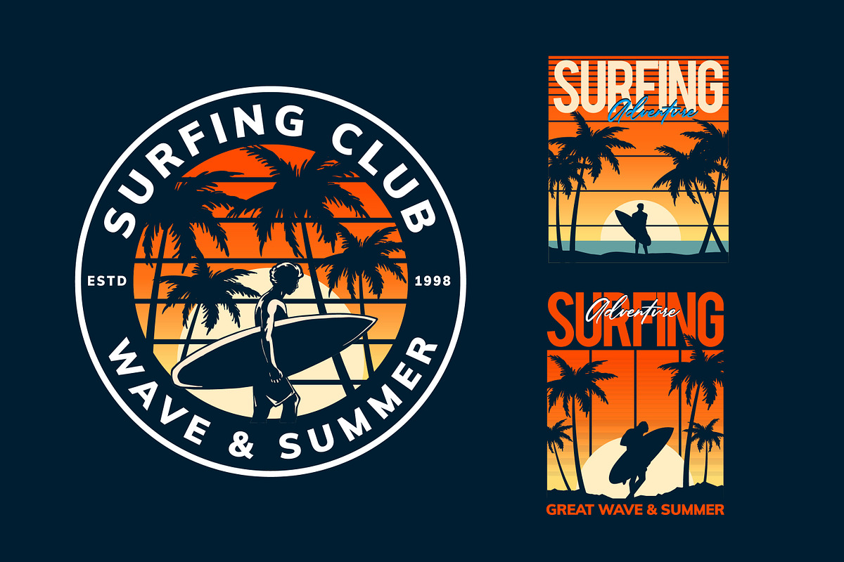 surfing T-Shirt design BUNDEL, an Object Illustration by grindstudio (Photo 3 of 5)