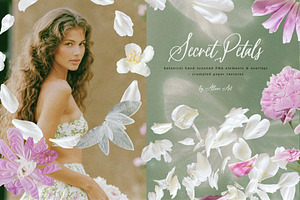 Petals Botanical Overlay Kit & Paper, an Object Graphic by Allure Art