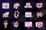 Digital Marketing 3D Icon Pack, an Object Graphic by Artnivora.Std (Thumbnail 3 of 4)