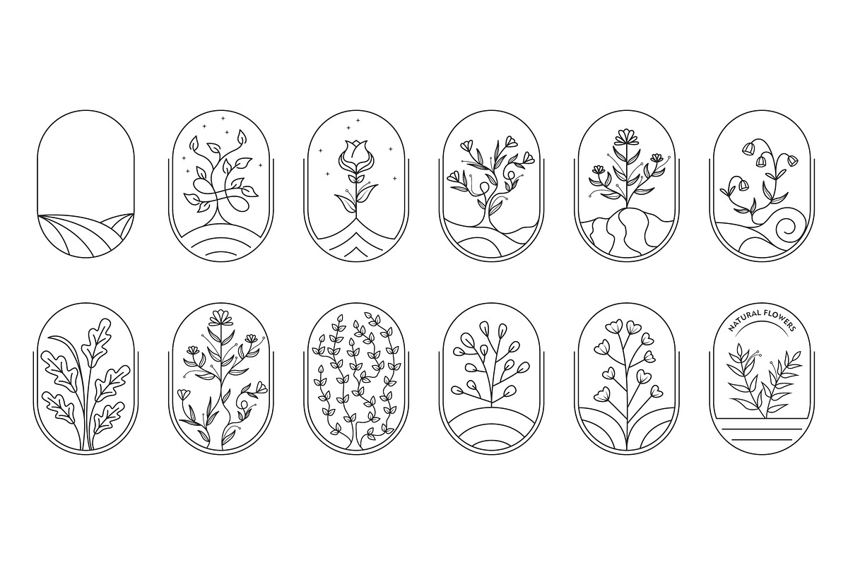 botanical bundle floral element logo, a Branding & Logo Template by Pyruos ID
