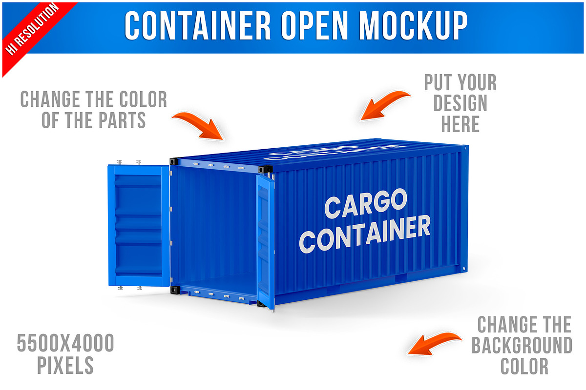 Container Open Mockup PSD, a Packaging Mockup by Bruno's Shop
