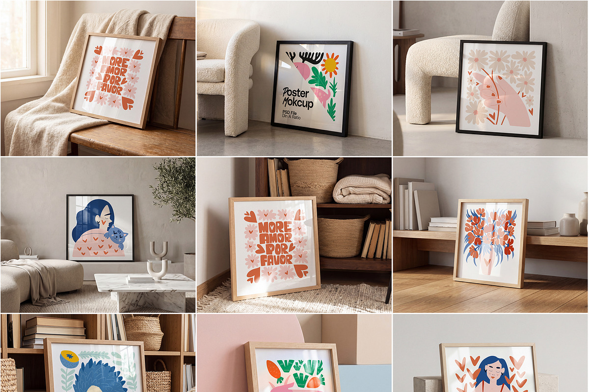 100 Square Frame Mockup Bundle, a Household Mockup by MockupShopi (Photo 11 of 16)