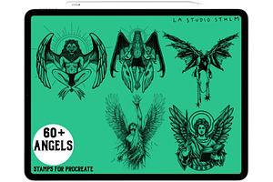 Angel - Procreate Tattoo Stamp Set