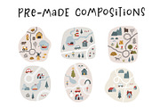 Scandi village. Maps & cards creator, a Graphic by Murvin (Thumbnail 3 of 16)