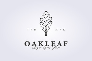 outline oak leaf symbol icon logo
