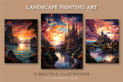 Landscape Painting Art 01. Wall Art., a Decorative Illustration by KENO Mascots (Thumbnail 4 of 8)
