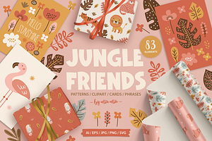 Jungle Friends Kit, an Animal Illustration by miumiu