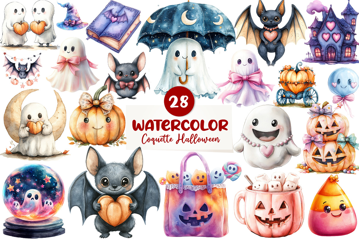 Coquette Halloween Clipart, an Illustration by CreationArt (Photo 1 of 5)