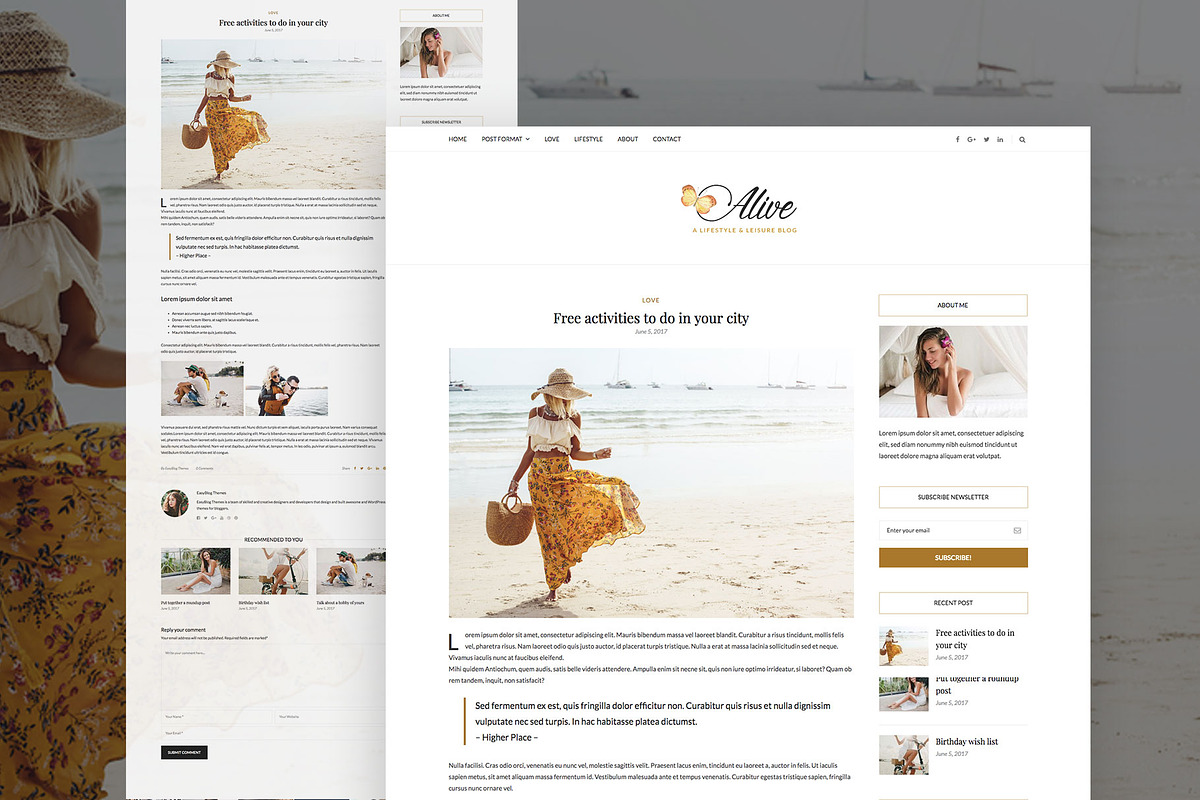 Alive - WordPress Blog Theme, a WordPress Template by EasyBlog Themes (Photo 4 of 4)