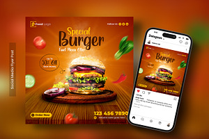 Food menu social media post banner, a Marketing Template by zahidhossainalif