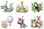 Watercolor Cute Zoo Clipart, an Illustration by DreamPrint404 (Thumbnail 2 of 5)