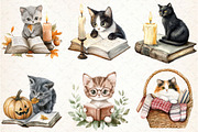 Cat and Book Fall Vibes Clipart, an Illustration by Libby Wishes (Thumbnail 4 of 6)