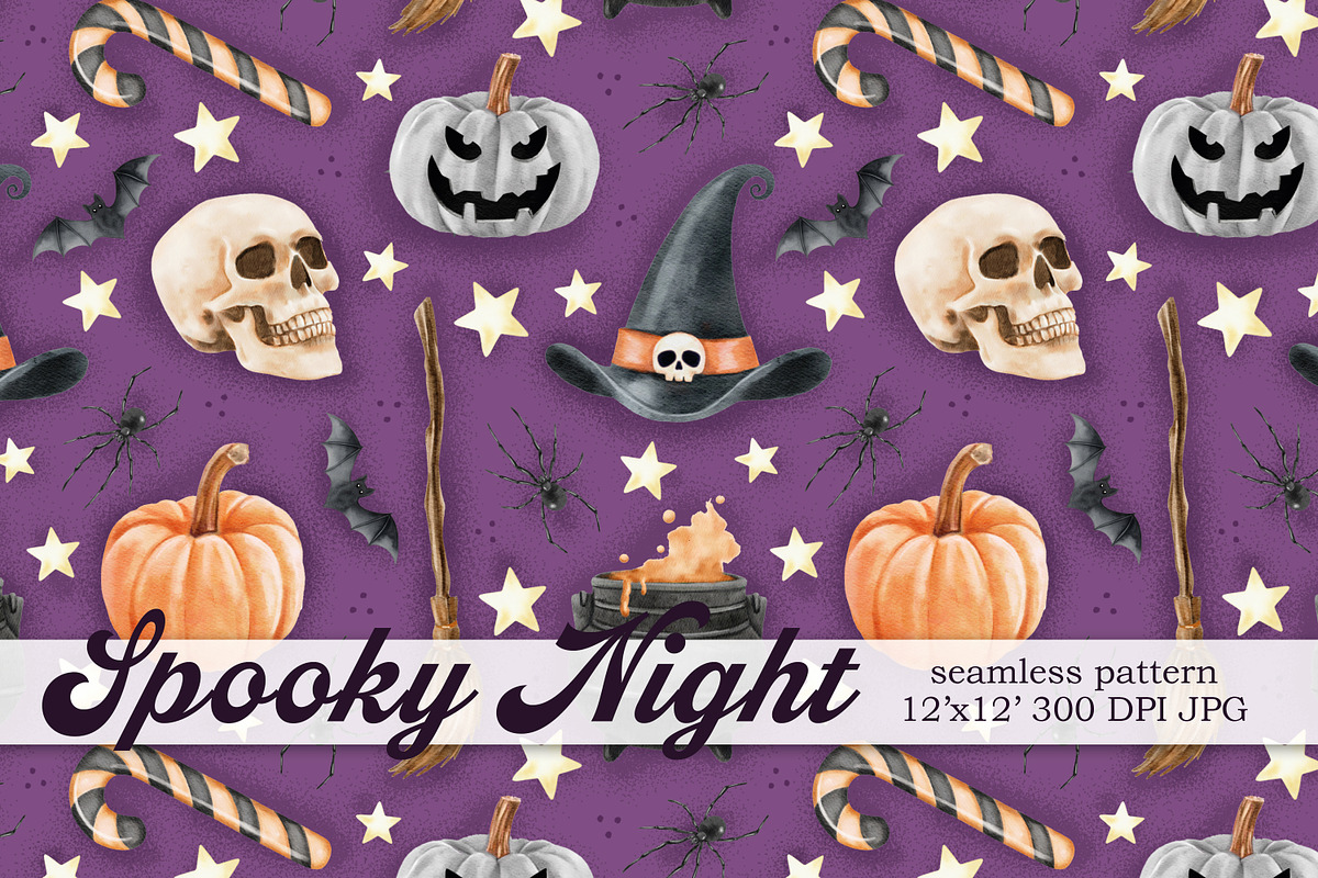 Halloween Seamless Pattern for Craft, a Pattern Graphic by Kreeya Art Shop (Photo 1 of 11)