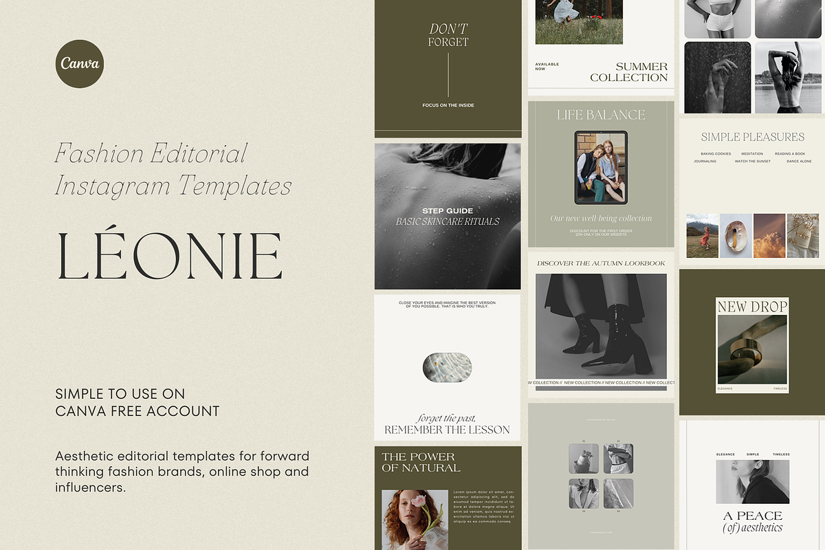 CANVA Editorial Instagram Templates, a Social Media Template by Oksafox (Photo 1 of 16)