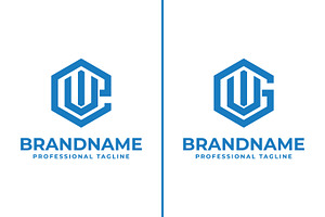 Letters EUI and GUI Hexagon Logo, a Branding & Logo Template by Pray Art Design Studio