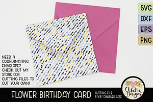 Flower Birthday Card SVG Cut File